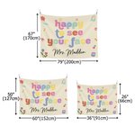 Personalized Happy to See Your Face Flower Rainbow Tapestry with Text Classroom Decor Back to School Gift for Teachers