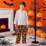 Personalized Halloween Theme 1-4 Face Photos Soft Skin-Friendly Pajama Pants Halloween Gift for Family Friends
