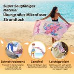 Personalisiertes Aquarell Meerestier Strandtuch mit Namen Übergroß Schnelltrocknend Sommer Reisezubehör Geburtstag Geschenk für Familie Freunde
