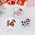 Personalized Basketball Football Acrylic Ceramic Glass Hanging Ornament with Name and Number Tree Decoration Christmas Gift for Ball Sports Lovers