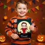 Personalised Witch Hat Cartoon Character A5 Spiral Notebook with Name Halloween Gift for Boys Girls