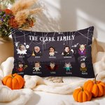 Personalized 1-10 Face Photos Spooky Family Throw Pillow Cover with Names and Text Home Decor Halloween Party Gift for Family