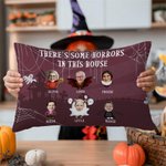 Personalized 1-10 Face Photos Spooky Family Throw Pillow Cover with Names and Text Home Decor Halloween Party Gift for Family