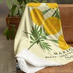 Personalized Birth Flower Soft Throw Blanket with Name Home Decor Birthday Anniversary Gift for Women