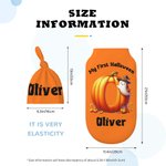 Personalised Pumpkin Initial 100% Cotton Multicolor Swaddle and Knot Hat Set with Name Halloween Baby Shower Gift for Newborns