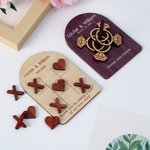 Corazones personalizados Cruces Tres en raya Diamantes Anillo Toss Juegos de mesa de madera con texto Ideas para fiestas Boda Recuerdo de regalo para recién casados Pareja