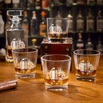 Personalized Vintage Football Theme Whiskey Decanter with Engraved Name Bar Accessory Anniversary Birthday Gift for Whiskey Liquor Lovers