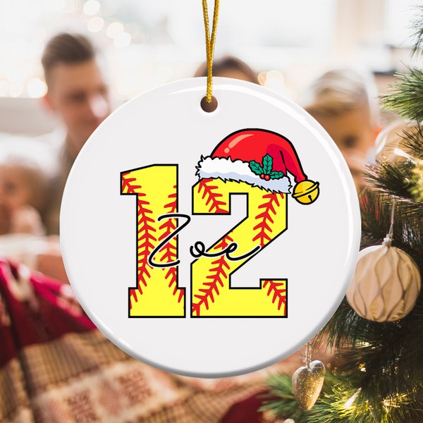 Baloncesto Personalizado Fútbol Acrílico Cerámica Vidrio Colgante Ornamento con Nombre y Número Árbol Decoración Regalo de Navidad para los amantes de los deportes de pelota