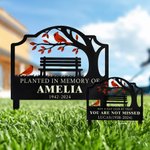 Estaca de jardín personalizada con temática de pájaro cardenal y texto con nombre y año Decoración de jardín Regalo conmemorativo por la pérdida de un familiar o amigo