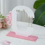 Personalized Multicolor Name Initial Acrylic Earring Holder with Base Earring Display Desktop Decor Birthday Holiday Gift for Women
