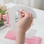 Personalized Multicolor Name Initial Acrylic Earring Holder with Base Earring Display Desktop Decor Birthday Holiday Gift for Women