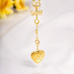 Personalizado Coquette Bow Knot Collar en forma de corazón Dainty Joyería con 1-2 Fotos Cumpleaños Aniversario Regalo para Mujeres