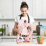 Personalised 1-12 Funny Face Photo Adjustable Apron with Name and Pockets Birthday Mother's Day Gift for Mom Grandma