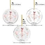 Personalised Floral Ballet Girl Ornament with Name Christmas Home Decor Birthday Gift for Ballerinas Dancers