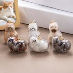 Henkilökohtainen läpinäkyvä kissa muoto söpö ilmaisu avaimenperä nimi lemmikkieläinten hiukset varastointi matkamuisto Memorial sympatia lahja kissan omistajille