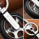 Personalisierte Exquisite Spinning Car Tire Keychain mit Text Portable Accessoire Geburtstag Weihnachten Geschenk für Männer Autobesitzer