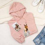 Personalized Embroidered Photo Design Multicolor T-shirt Sweatshirt Hoodie with Name Birthday Anniversary Gift for Horseback Riding Enthusiast