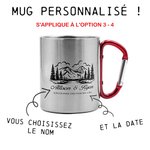 Tasse de Camping Personnalisée avec Motif Texte et Poignée Mousqueton Cadeau pour Campeurs Randonneurs et Amoureux de Plein Air