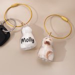 Henkilökohtainen läpinäkyvä kissa muoto söpö ilmaisu avaimenperä nimi lemmikkieläinten hiukset varastointi matkamuisto Memorial sympatia lahja kissan omistajille