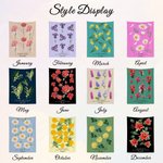Personalized Birth Flower Soft Throw Blanket with Name Home Decor Birthday Anniversary Gift for Women