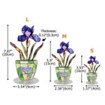 Personalized Faux Stained Glass Birth Flower Pot Acrylic Plaque with Name Home Decor Anniversary Birthday Gift for Family Friends Kids