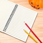 Personalised Witch Hat Cartoon Character A5 Spiral Notebook with Name Halloween Gift for Boys Girls