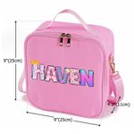 Personalized Multicolor Princess Insulated Lunch Bag with Name Back to School Gift for Kids Girls