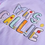 Personlig Apple Scissors 100% bomull mjuk Crewneck lärare T-shirt med text Tillbaka till skolan uppskattning gåva för kvinnor lärare