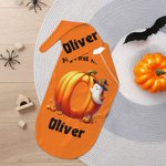 Personalised Pumpkin Initial 100% Cotton Multicolor Swaddle and Knot Hat Set with Name Halloween Baby Shower Gift for Newborns