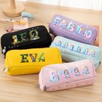 Astuccio a tre scomparti personalizzato con nome a tema dinosauro o unicorno regalo per ritorno a scuola e compleanno per bambini