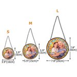 Personalized Stained Glass Style Family Photo Suncatcher Ornament with Text Window Balcony Hanging Decor Birthday Gift for Grandma Mom