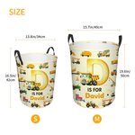 Personalized Excavator Fantasy Unicorn Dinosaur Storage Laundry Basket with Name Nursery Decoration Children's Day Birthday Gift for Boys Girls