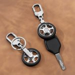 Personalisierte Exquisite Spinning Car Tire Keychain mit Text Portable Accessoire Geburtstag Weihnachten Geschenk für Männer Autobesitzer