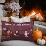 Personalized 1-10 Face Photos Spooky Family Throw Pillow Cover with Names and Text Home Decor Halloween Party Gift for Family