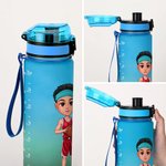 Borraccia sportiva 1000ml personalizzata con nome numero e personaggio sportivo cartone animato regalo di compleanni per amanti di basket e sport