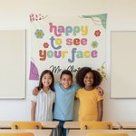 Personalized Happy to See Your Face Flower Rainbow Tapestry with Text Classroom Decor Back to School Gift for Teachers