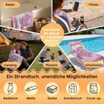Personalisiertes Aquarell Meerestier Strandtuch mit Namen Übergroß Schnelltrocknend Sommer Reisezubehör Geburtstag Geschenk für Familie Freunde