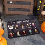 Personalized Halloween Theme 1-10 Face Photos Doormat with Name and Text Home Decor Happy Halloween Gift for Family Friend