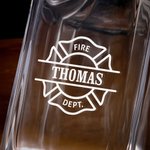 Carafe à whisky personnalisée avec nom gravé Cadeau d'anniversaire pour homme pompier