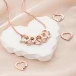 Personalised Heart Outline Pendant Family Necklace with 1-12 Engraved Names Dainty Women's Jewellery Birthday Mother's Day Gift for Mom Grandma