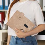 Personalized Cartoon Character Name PU Leather A5 Notebook with Storage Pocket and Lined Pages Daily Essentials Birthday Gift for Office Workers