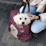Bolsa de asas grande con nombre para uso diario Regalo de Navidad Cumpleaños para mujer Amante de las mascotas
