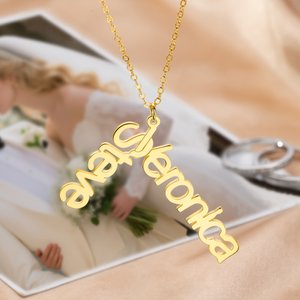 Personalised Triangle Ring Holder Necklace with Name Dainty Jewellery Birthday Anniversary Wedding Gift for Women