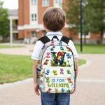 Personalised Cute Excavator Dinosaur Fantasy Unicorn Backpack with Name and Side Pockets Back to School Birthday Gift for Boys Girls