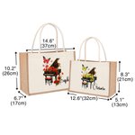 Personalised Birth Flower Butterfly Piano Design Large Jute Tote Bag with Name Travel Essential Birthday Wedding Party Gift for Women Music Lovers