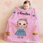 Personalisierte Cartoon Charakter Briefpapier weiche Decke mit Namen Home Decor zurück zu Schule Saison Geburtstag Geschenk für Jungen Mädchen