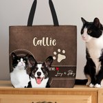 Bolsa de asas grande con nombre para uso diario Regalo de Navidad Cumpleaños para mujer Amante de las mascotas