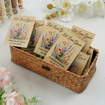 Pacchetto di semi in carta kraft personalizzati Let Love Grow con nome e data Festa di matrimonio Doccia nuziale Regalo di compleanno per gli ospiti della sposa e della damigella d'onore