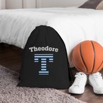 Personalized Stripes Camo Sports Pattern Name Drawstring Bag with Initial or Number Back to School Birthday Gift for Students Sport Lovers