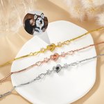 Personalised Zircon Heart Photo Projection Bracelet with 100 Languages I Love You Dainty Jewellery Anniversary Birthday Gift for Women